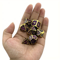 7pcs Metal Dice For Fun Game Number Dice Desktop Entertainment