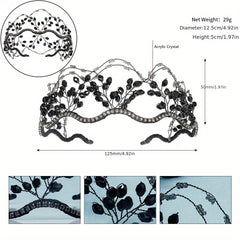 Crystal Crown Hair Hoop Mesh Beaded Hairbands Wedding Bridal Tiaras
