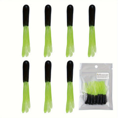 7pcs Tube Baits Soft Plastic Fishing Lure Grub Worm For Bass