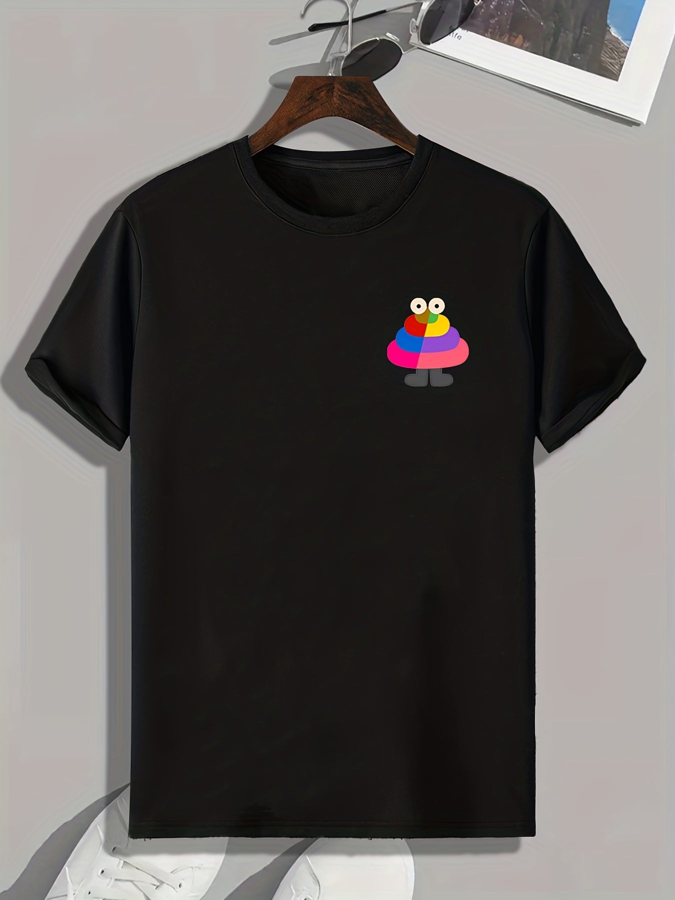 Men's Poop Pattern T shirt Breathable Tee for Outdoor