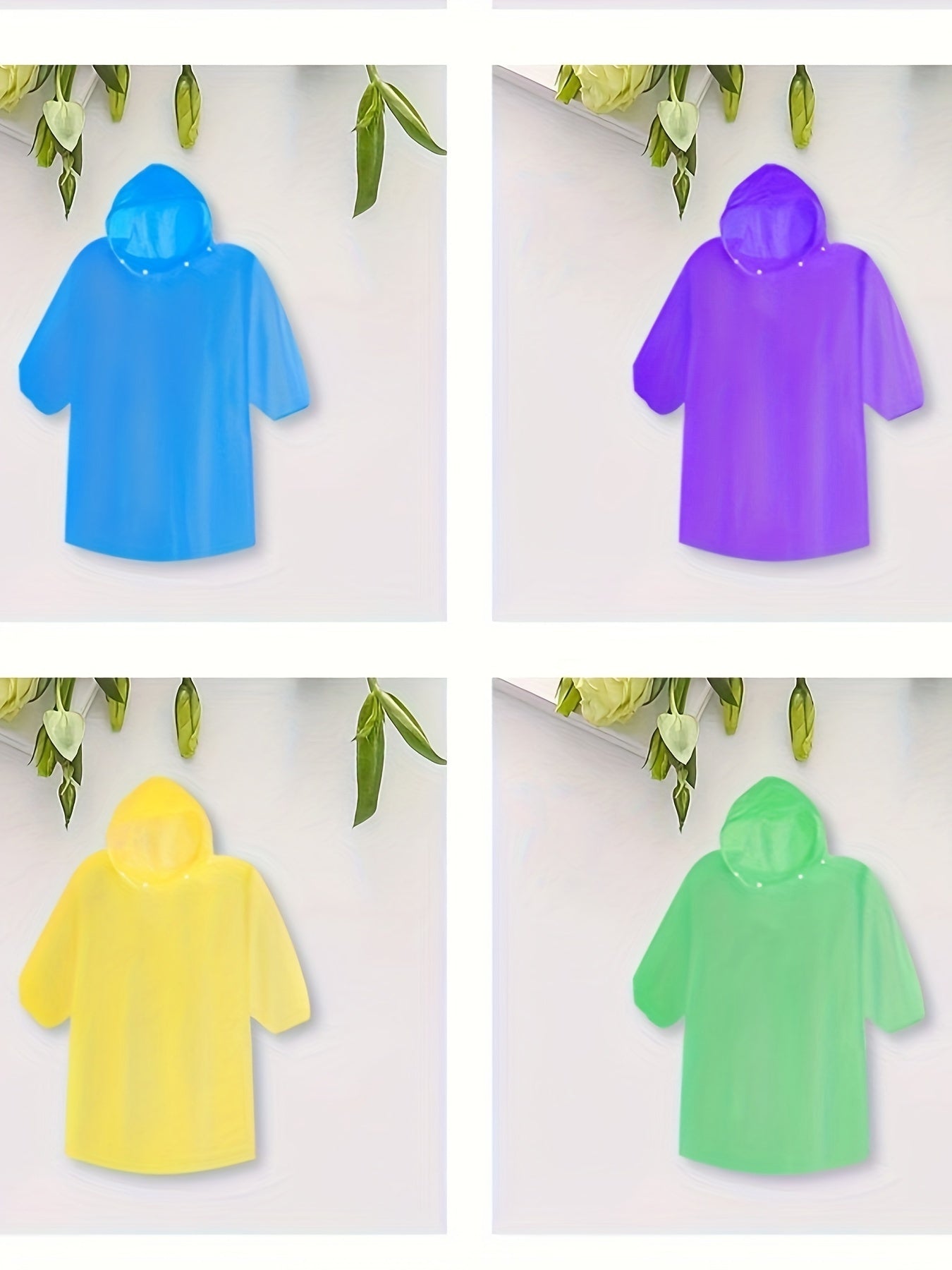 7pcs Transparent Lightweight Disposable Raincoat Set for Outdoor Hiking