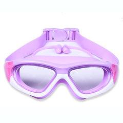 Children's Large Frame Anti Fog Swimming Goggles with Silicone Earbuds