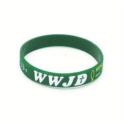 Christian WWJD Bible Verse Rubber Bracelet Silicone Wristband