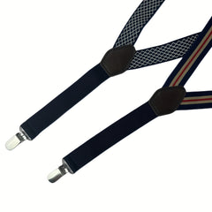 Men's Adjustable Elastic Suspenders w/ 3 Clips for Trousers Braces