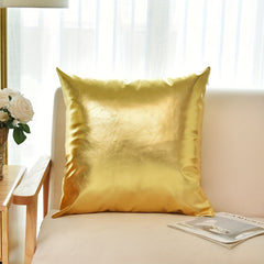 1pc Golden Leather Throw Pillow Covers