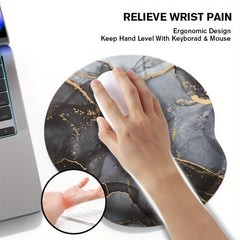 Marble Round Wrist Mouse Pad for Office Workers