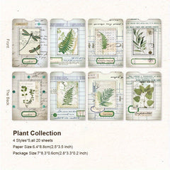 40 Vintage Plant & Flower Scrapbook Paper Sheets for DIY Scrapbooking
