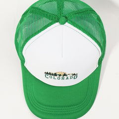 COLORADO Trucker Hat Green Baseball Cap Adjustable Mesh Sunshade Dad Hat