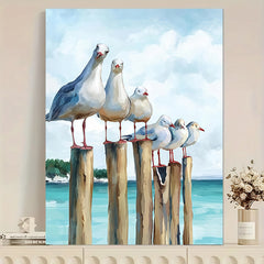 Seagull 40 64x50 Unframed DIY Acrylic Painting by Numbers Kit