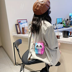 Cartoon Pattern Silicone Bubble Pop Crossbody Bag For Kids