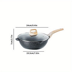 Non Stick Frying Pan 23 27 Wooden Handle Maifan Mineral Stone Cookware