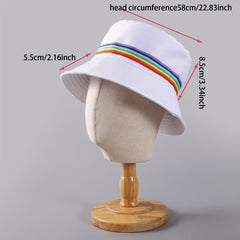 Men's Colored Strip Bucket Hat Small Brim Sunshade Basin Hat