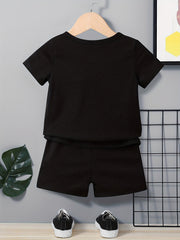 2pcs Baby Boys Smile Face T shirt & Shorts Set for Summer