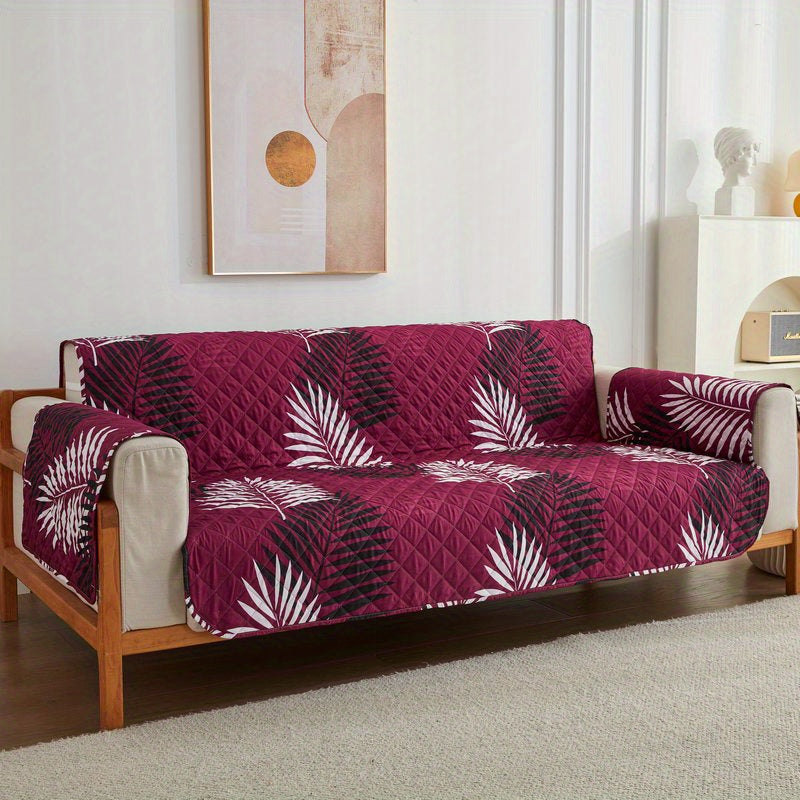 Leaf Printed Sofa Slipcover Furniture Protector for Home Decor