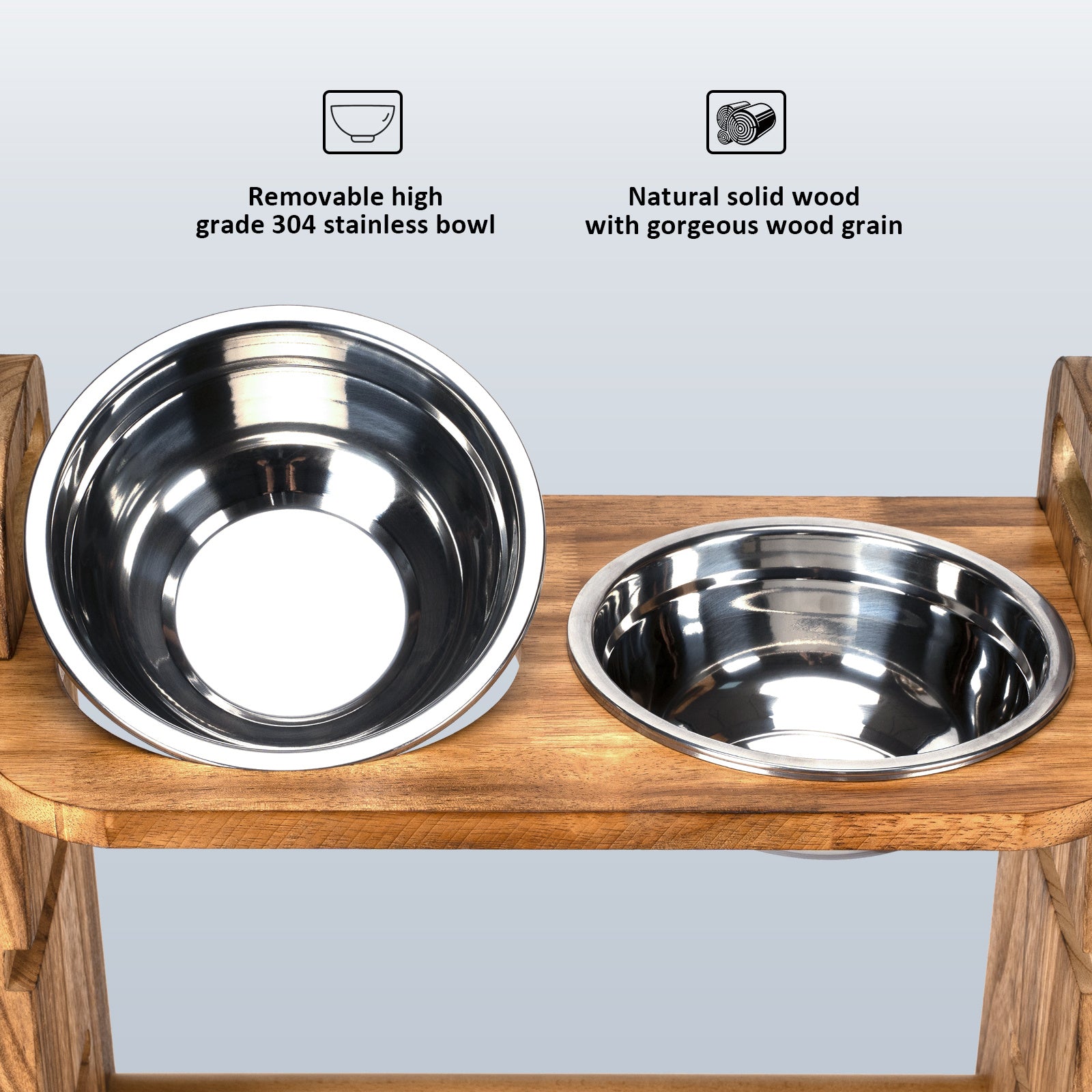 Wooden Dog Bowl Stand for Small & Medium Pets