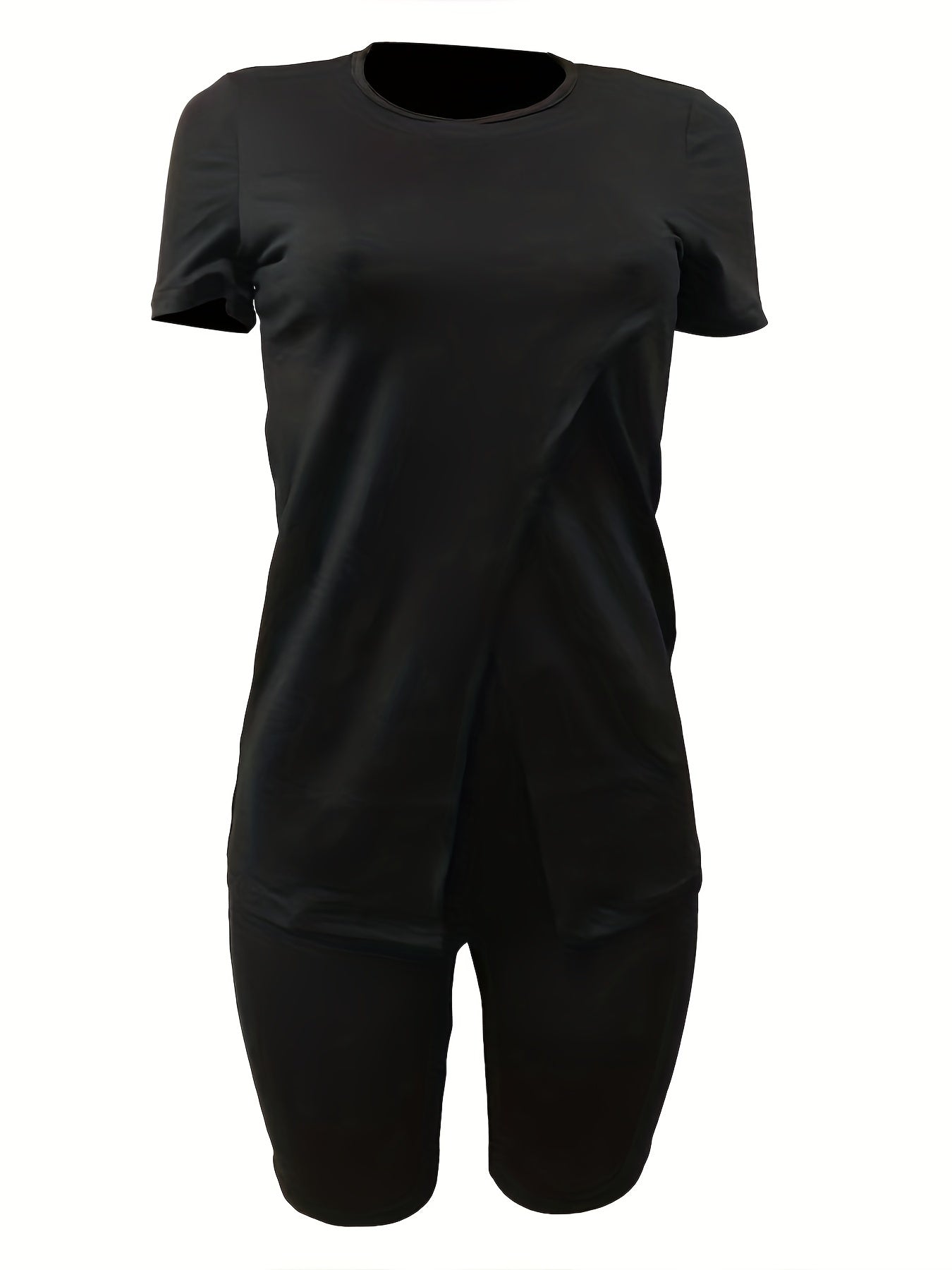 Casual Two Piece Set Short Sleeve T-shirt & Biker Shorts Outfit