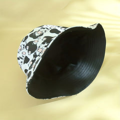 Cow Print Bucket Hat Reversible Sun Hat Lightweight Fisherman Cap