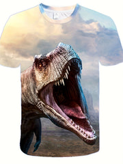 Kid's Dinosaur Graphic T-shirt 3D Print Short Sleeve Tee for Summer