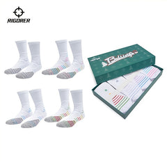 Rigorer Pro Basketball Crew Socks 4 Pack Moisture Wicking Cushioned Durable