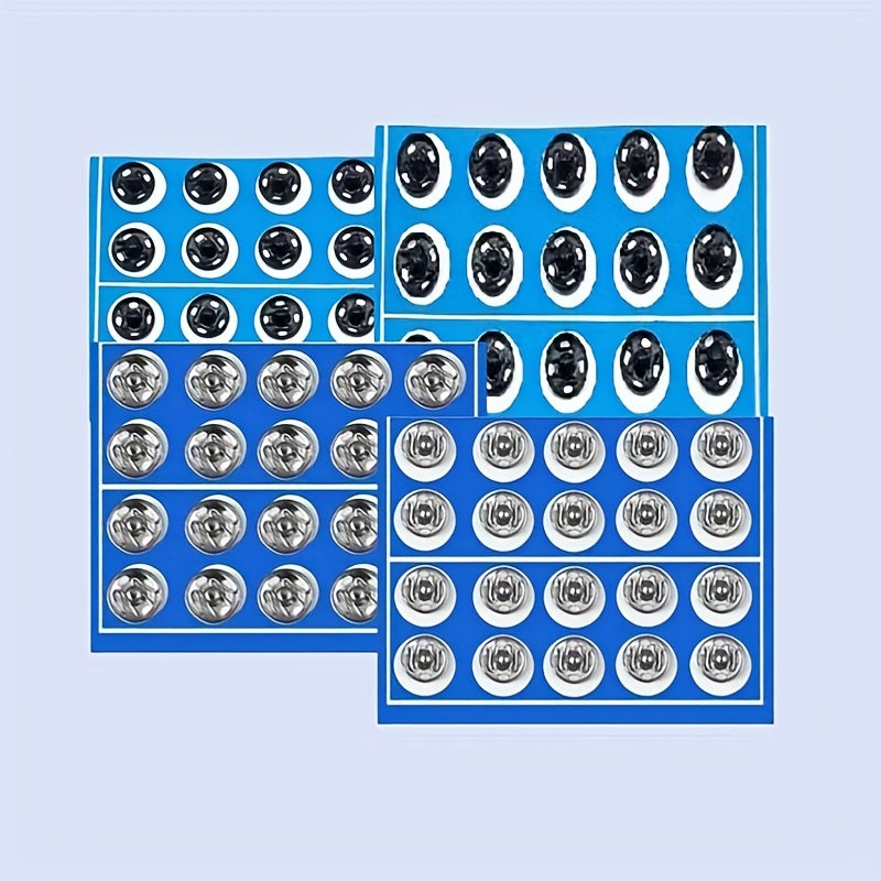 80pcs Silvery Sew on Snap Buttons 0.99cm Metal Fastener Buttons Press Button