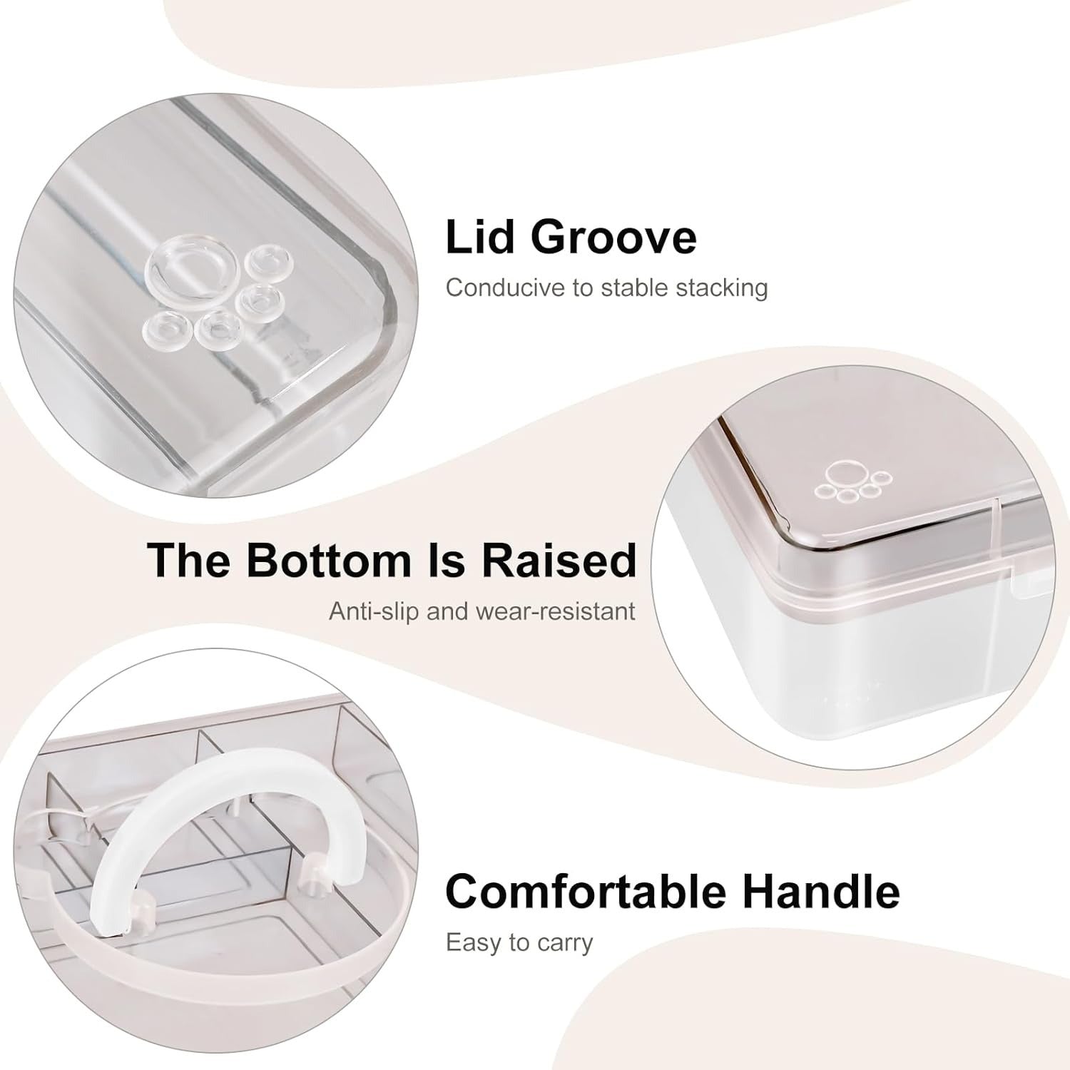 Stackable Craft Storage Box with 7 Compartment Tray