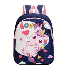 Kids Unicorn Print Backpack Waterproof Lightweight Schoolbag