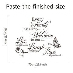 2pcs Family Wall Stickers Quotes Vinyl Decal Motivational Wall Decals