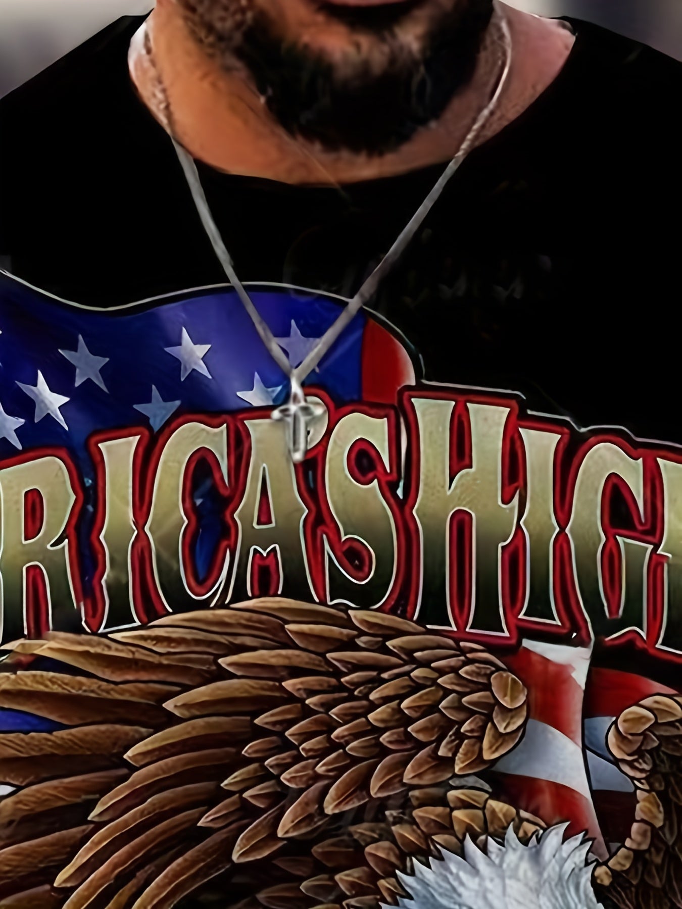 Men's American Flag Print Short Sleeve Tee