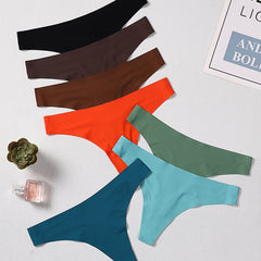 7pcs Seamless Low Waist Thongs Breathable Panties Lingerie Women's Underwear