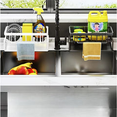 Stainless Steel Sink Rack Sponge Dish Soap Dish Cloth Brush Holder