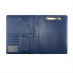 PU Leather Portfolio Folder w/ Clipboard Clip Padfolio - Business Interview Resu