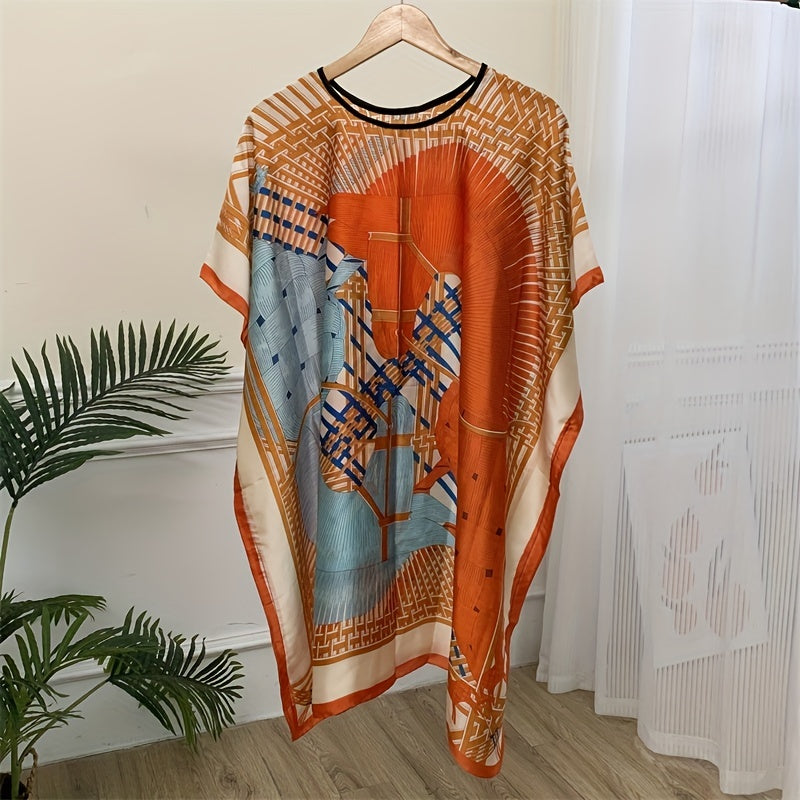 Satin Pullover Shawl Large Thin Windproof Sunscreen Wrap for Women