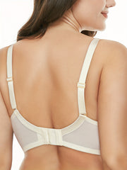 Contrast Lace Underwire Bra Non Padded Comfort