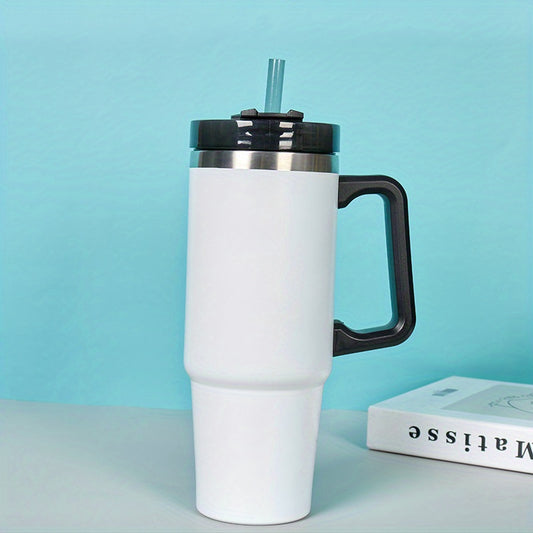 30oz Vacuum Insulated Car Tumbler with Handle and Lid for Coffee Water