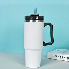 30oz Vacuum Insulated Car Tumbler with Handle and Lid for Coffee Water