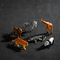 Mini Farm Wild Animal Figures Set Lion Tiger Zebra Giraffe PVC Educational Toy