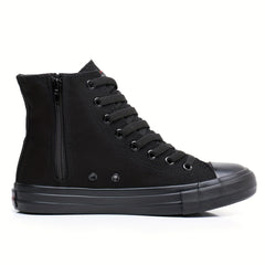 Women's High Top Canvas Lace Up Flat Skate Shoes