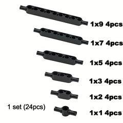 24pc Building Blocks Technology Parts Thick Beam w/ Bolt Holes on Both Ends