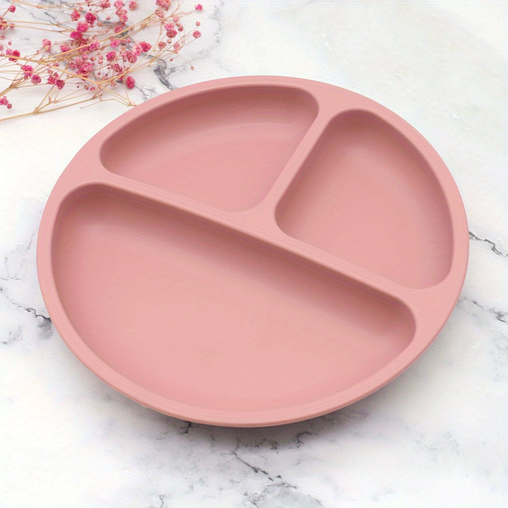 Silicone Kids Plates Baby Suction Bowl Anti Slip & Separate Compartment