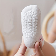 2Pcs Baby Girls Silicone Knee Sleeves & Non-slip Socks Set