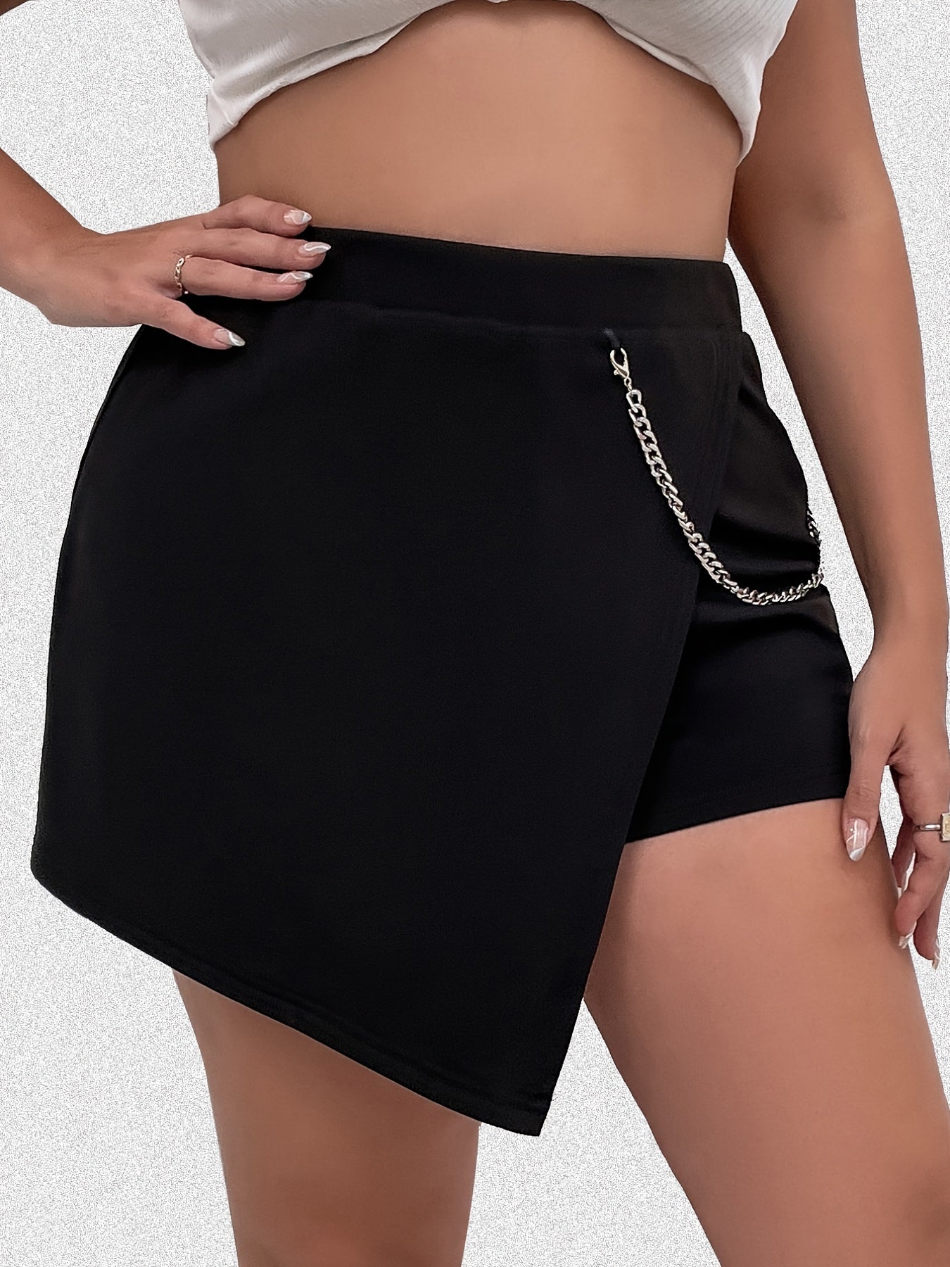 Y2K Skort Women's Plus Metal Chain Decor Skort