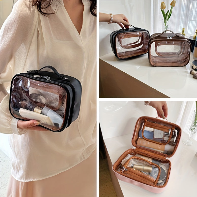 Large Waterproof Makeup Bag with Wet Dry Separation