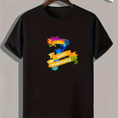 7th Anniv Pattern Print Men's Sports T-shirt, Great Fitness Gift M