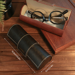 Engraved Vintage Faux Leather Glasses Case