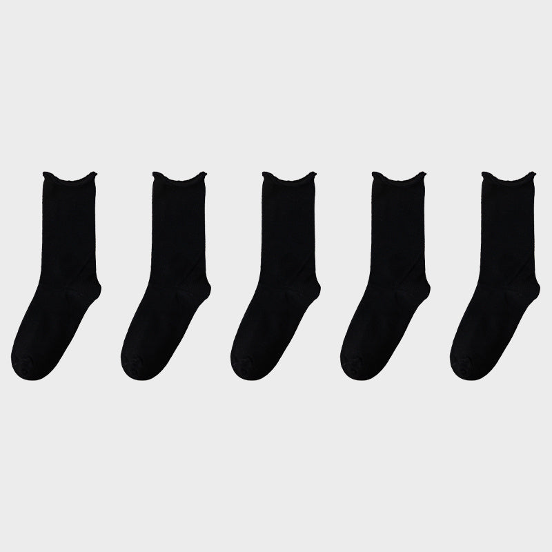 5 Pairs Vintage Mid Tube Cozy Socks Women's Stockings