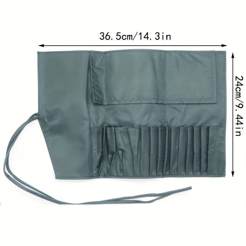 Dark Green Makeup Brush Holder Case Portable Travel Storage Basket