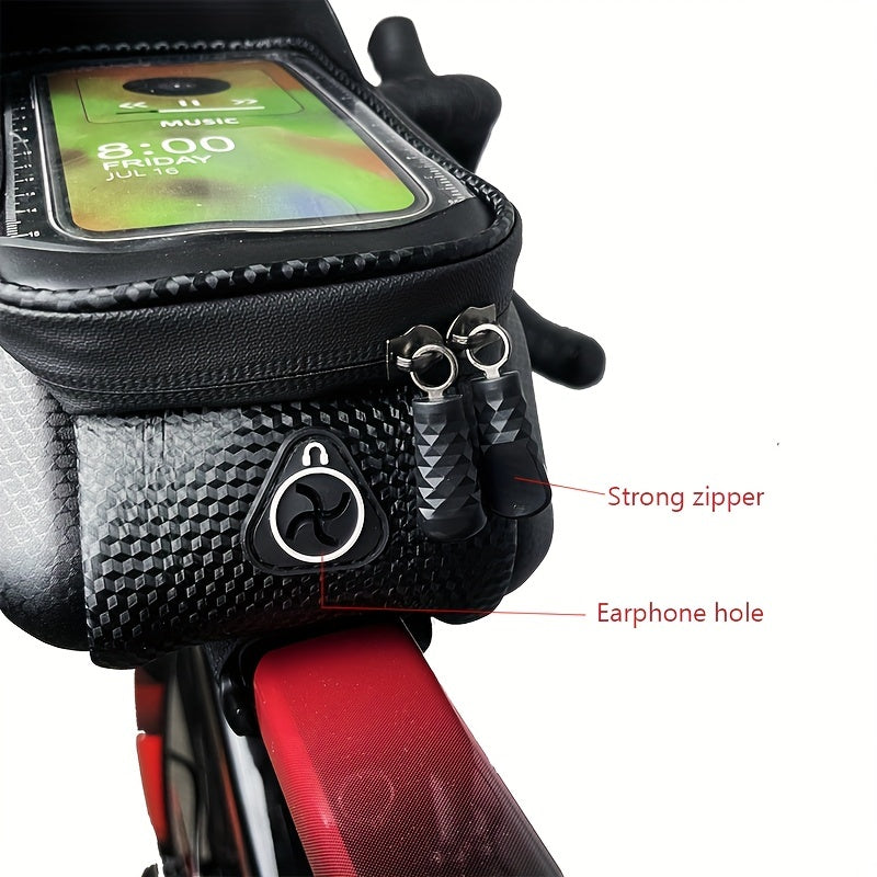 Bicycle Front Frame Bag Phone Holder Waterproof Storage Bag