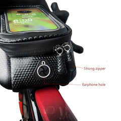 Bicycle Front Frame Bag Phone Holder Waterproof Storage Bag