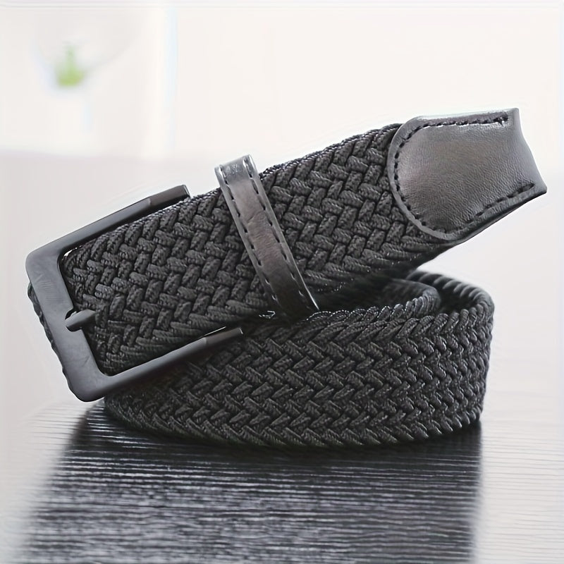 Men's Golf Braided Stretchy Belt Casual Elastic for Jeans Shorts Pants