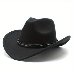 Men's Western Cowboy Hat Big Brim Jazz Top Hat